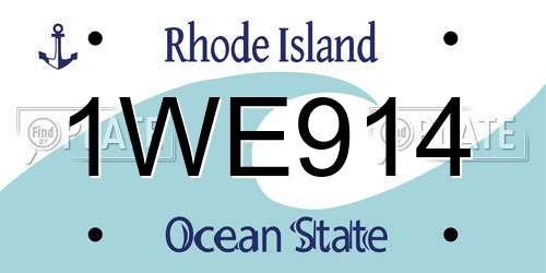 1WE914 Rhode Island License Plate