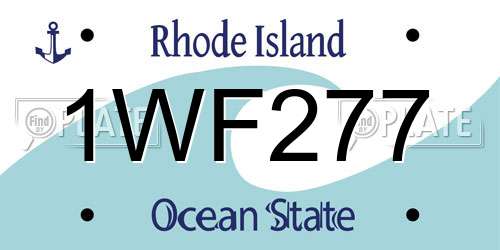 1WF277 Rhode Island License Plate