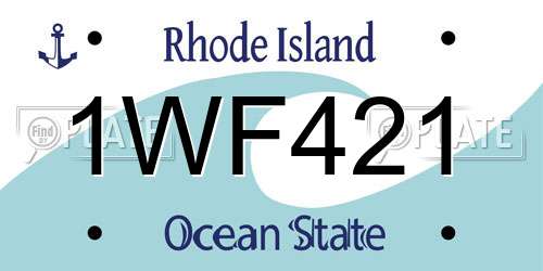 1WF421 Rhode Island License Plate