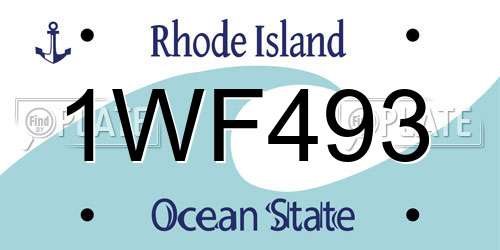 1WF493 Rhode Island License Plate