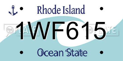 1WF615 Rhode Island License Plate