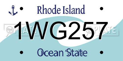 1WG257 Rhode Island License Plate