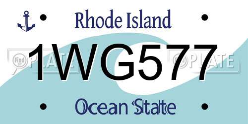 1WG577 Rhode Island License Plate
