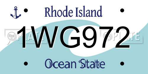 1WG972 Rhode Island License Plate