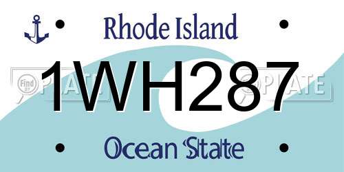 1WH287 Rhode Island License Plate