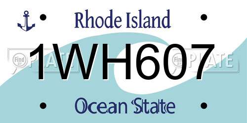 1WH607 Rhode Island License Plate