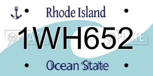 1WH652 Rhode Island License Plate
