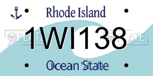 1WI138 Rhode Island License Plate