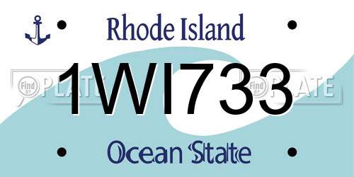 1WI733 Rhode Island License Plate