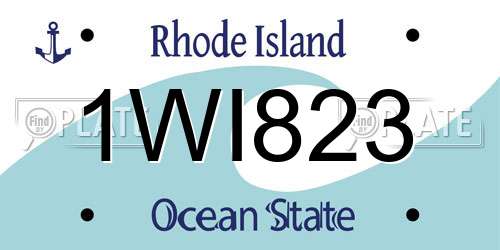 1WI823 Rhode Island License Plate