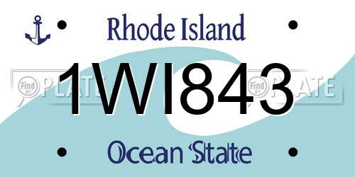 1WI843 Rhode Island License Plate