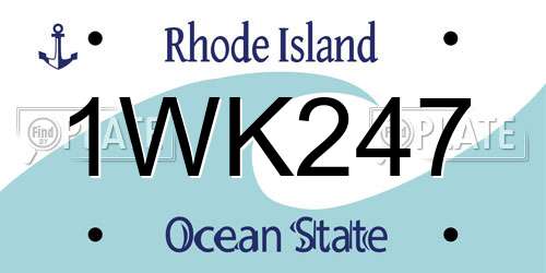 1WK247 Rhode Island License Plate