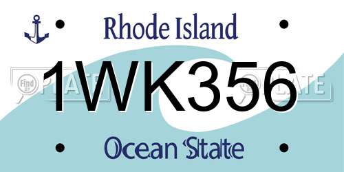 1WK356 Rhode Island License Plate