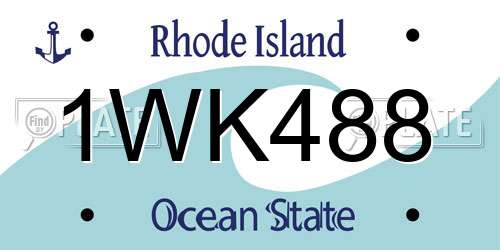 1WK488 Rhode Island License Plate