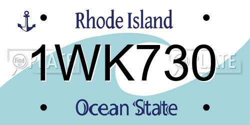 1WK730 Rhode Island License Plate