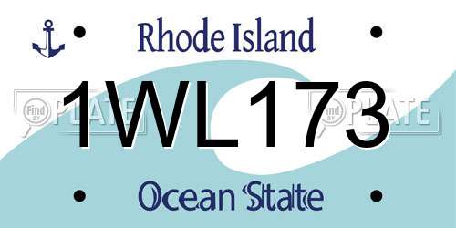 1WL173 Rhode Island License Plate