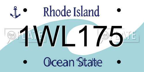 1WL175 Rhode Island License Plate