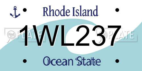 1WL237 Rhode Island License Plate