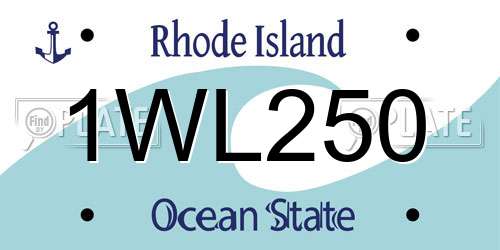 1WL250 Rhode Island License Plate