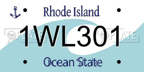1WL301 Rhode Island License Plate