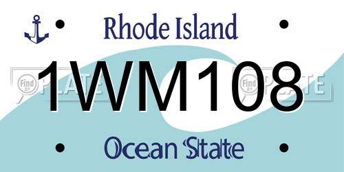 1WM108 Rhode Island License Plate