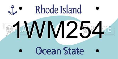 1WM254 Rhode Island License Plate