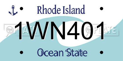 1WN401 Rhode Island License Plate