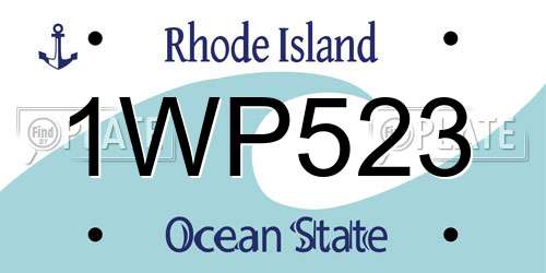 1WP523 Rhode Island License Plate