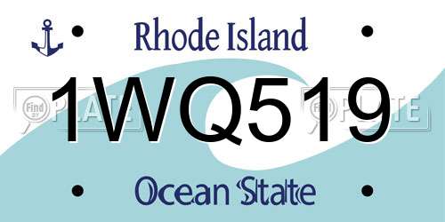 1WQ519 Rhode Island License Plate