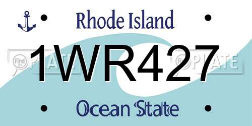 1WR427 Rhode Island License Plate