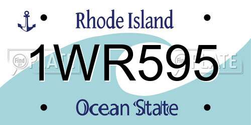 1WR595 Rhode Island License Plate