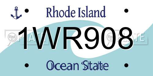 1WR908 Rhode Island License Plate