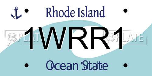 1WRR1 Rhode Island License Plate