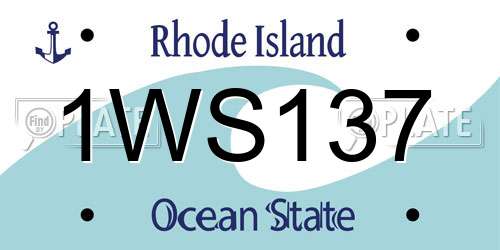 1WS137 Rhode Island License Plate