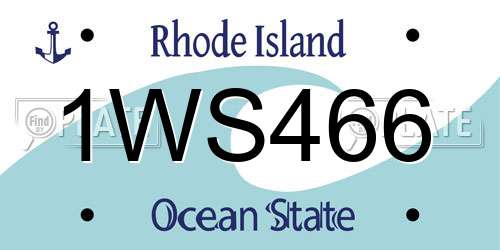 1WS466 Rhode Island License Plate