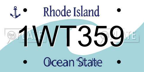 1WT359 Rhode Island License Plate