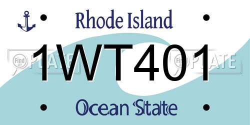 1WT401 Rhode Island License Plate