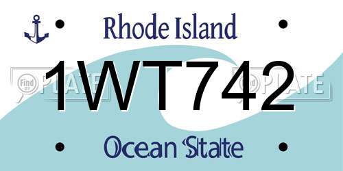 1WT742 Rhode Island License Plate
