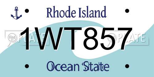 1WT857 Rhode Island License Plate