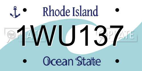 1WU137 Rhode Island License Plate