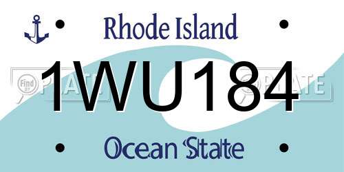 1WU184 Rhode Island License Plate