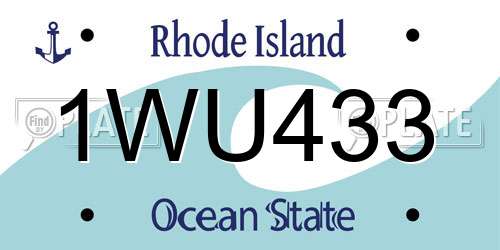 1WU433 Rhode Island License Plate