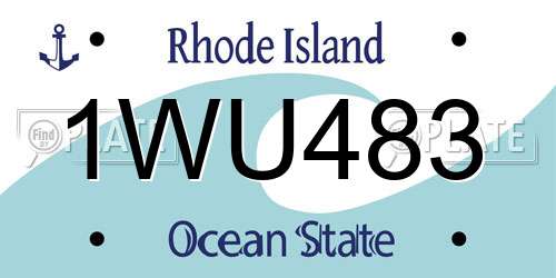 1WU483 Rhode Island License Plate