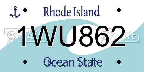 1WU862 Rhode Island License Plate