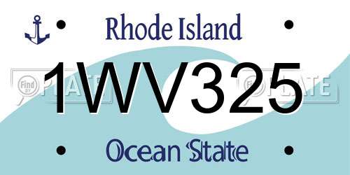 1WV325 Rhode Island License Plate