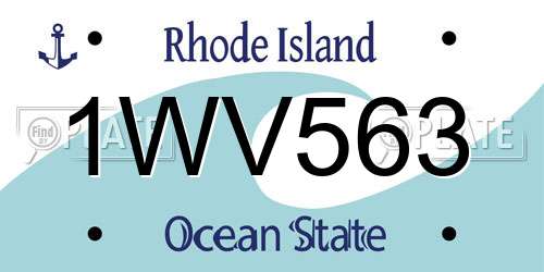 1WV563 Rhode Island License Plate