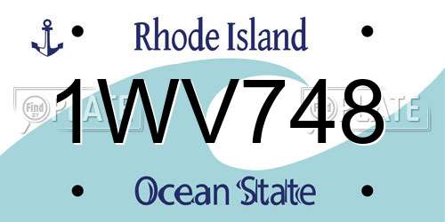 1WV748 Rhode Island License Plate