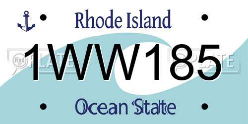 1WW185 Rhode Island License Plate