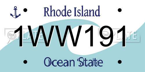 1WW191 Rhode Island License Plate