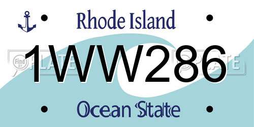 1WW286 Rhode Island License Plate